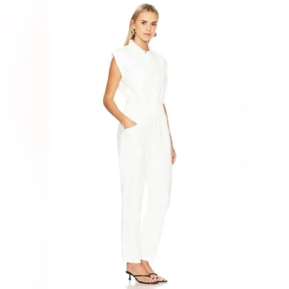 PISTOLA x Revolve Women's Rosie Cotton Jumpsuit in Porcelain White Size Medium - Picture 3 of 12